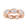 Sapphire Row Lab-Grown Diamond Oval Station Band - 10K Rose Gold, 4 (view 3)