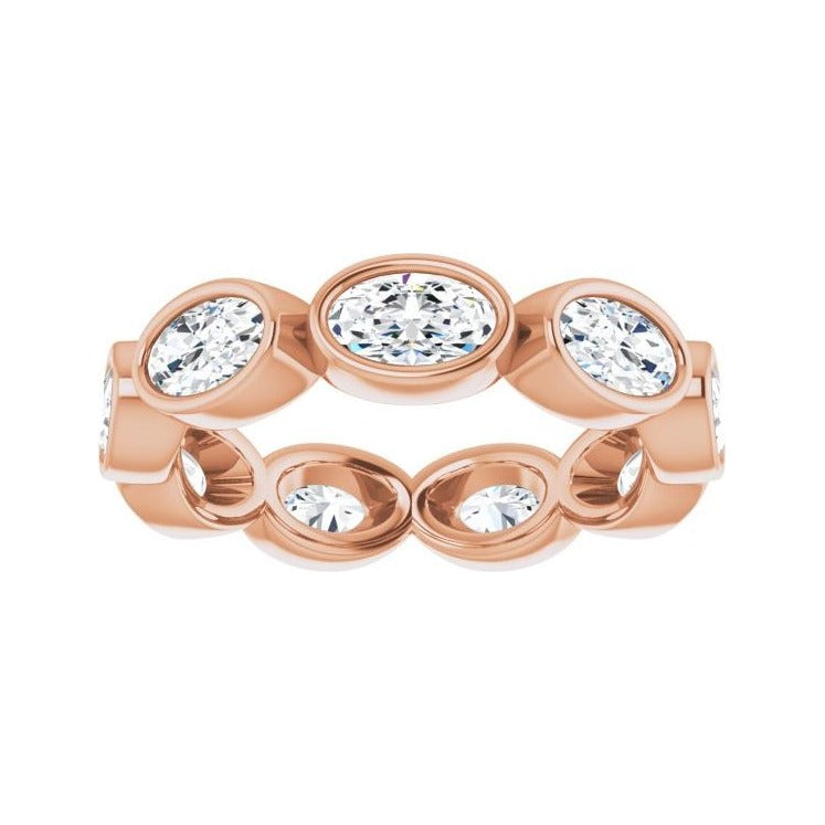 Sapphire Row Lab-Grown Diamond Oval Station Band - 10K Rose Gold, 5 (view 3)