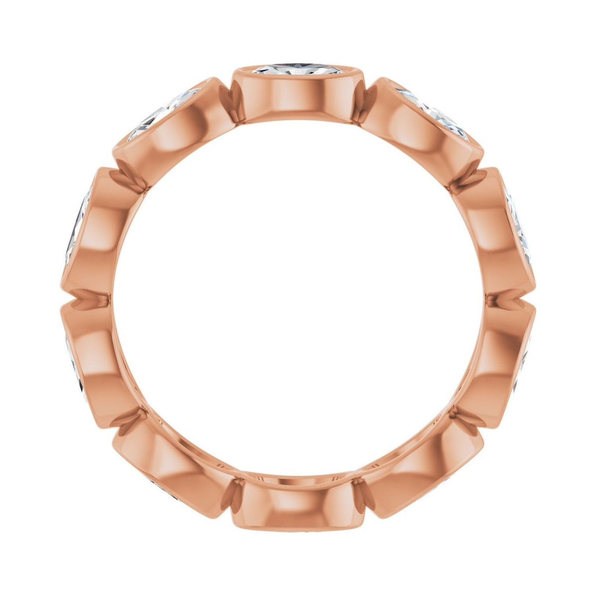 Sapphire Row Lab-Grown Diamond Oval Station Band - 10K Rose Gold, 7 (view 2)