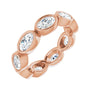 Sapphire Row Lab-Grown Diamond Oval Station Band - 10K Rose Gold, 4.5