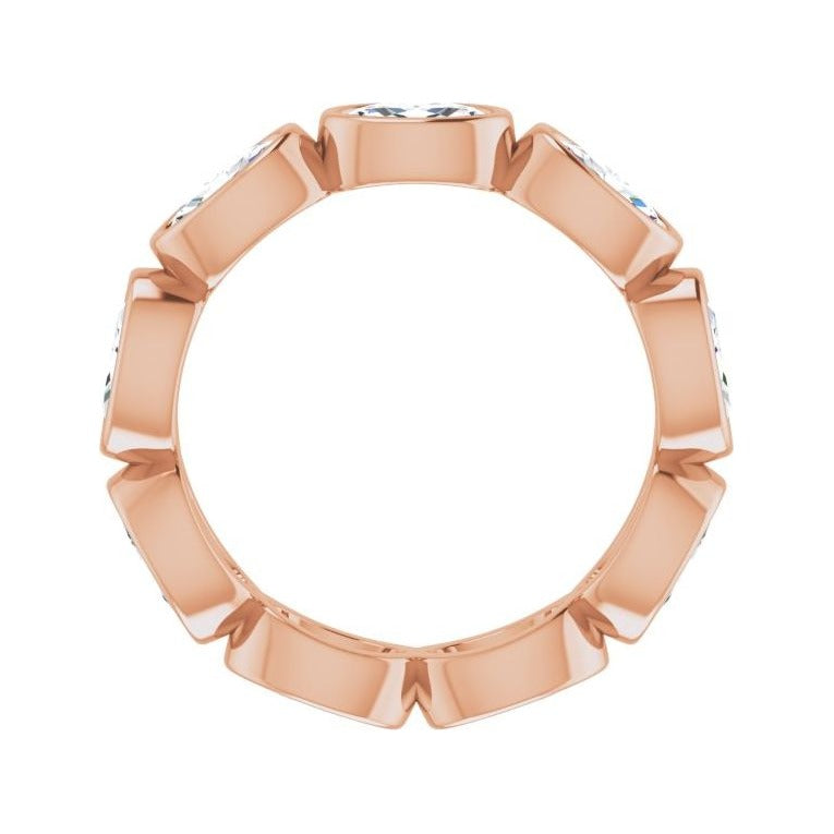 Sapphire Row Lab-Grown Diamond Oval Station Band - 10K Rose Gold, 4.5 (view 2)