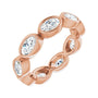 Sapphire Row Lab-Grown Diamond Oval Station Band - 10K Rose Gold, 5.5