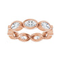 Sapphire Row Lab-Grown Diamond Oval Station Band - 10K Rose Gold, 5.5 (view 3)