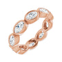 Sapphire Row Lab-Grown Diamond Oval Station Band - 10K Rose Gold, 6.5