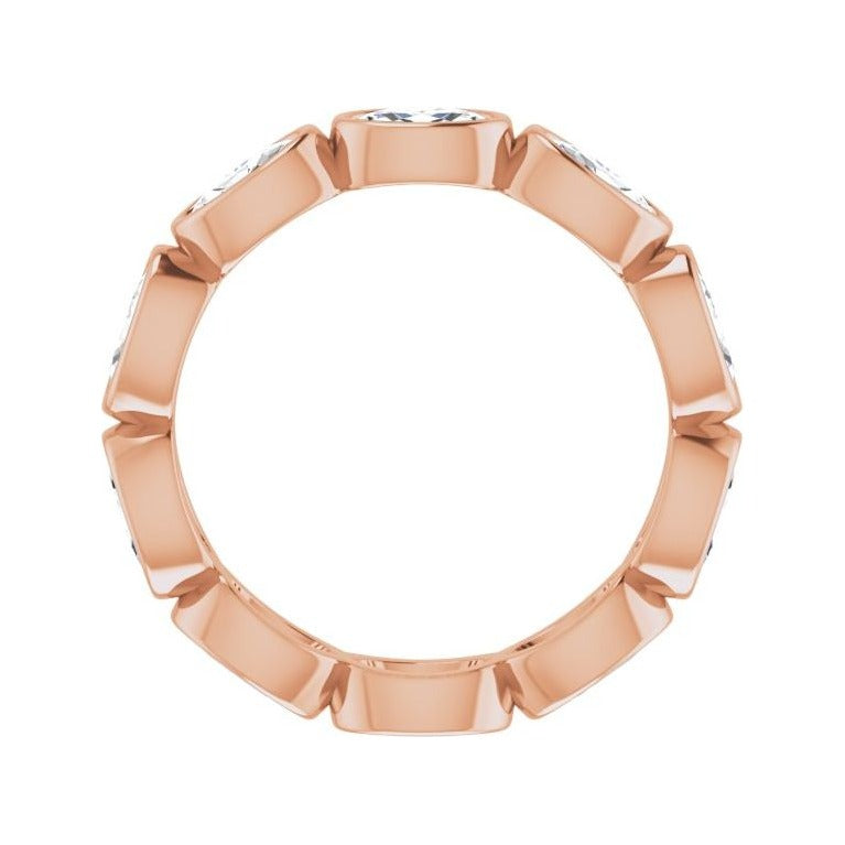 Sapphire Row Lab-Grown Diamond Oval Station Band - 10K Rose Gold, 6.5 (view 2)