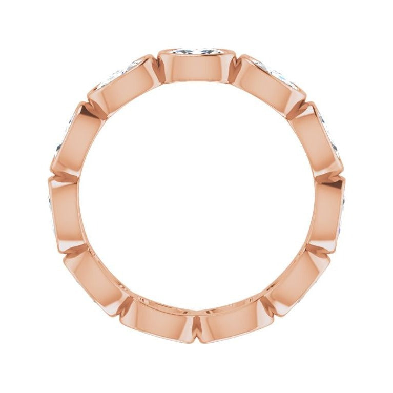 Sapphire Row Lab-Grown Diamond Oval Station Band - 10K Rose Gold, 8.5 (view 2)