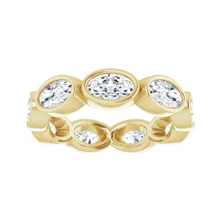 Sapphire Row Lab-Grown Diamond Oval Station Band - 10K Yellow Gold, 4 (view 3)