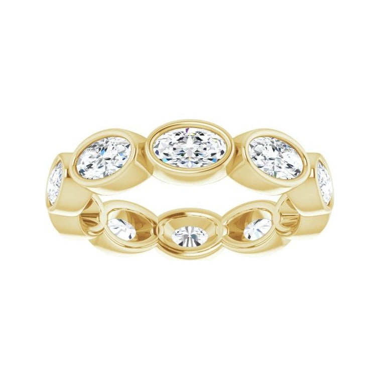 Sapphire Row Lab-Grown Diamond Oval Station Band - 10K Yellow Gold, 6 (view 3)