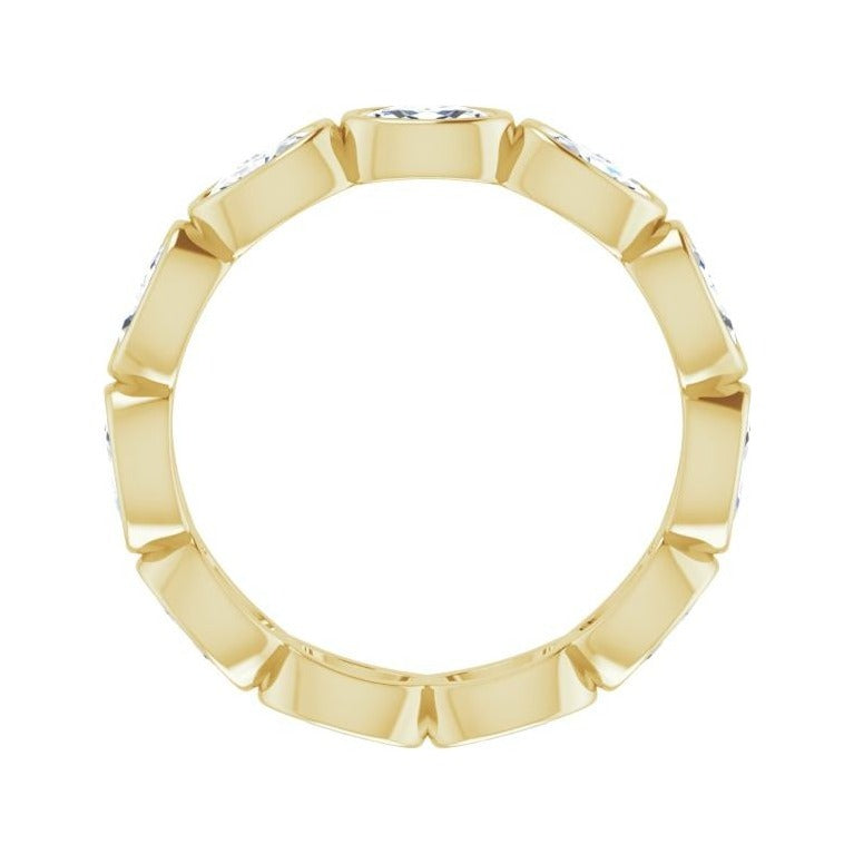 Sapphire Row Lab-Grown Diamond Oval Station Band - 10K Yellow Gold, 8 (view 2)