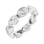 Sapphire Row Lab-Grown Diamond Oval Station Band - 10K White Gold, 4.25