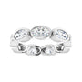 Sapphire Row Lab-Grown Diamond Oval Station Band - 10K White Gold, 4.25 (view 3)