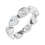 Sapphire Row Lab-Grown Diamond Oval Station Band - 10K White Gold, 4.75