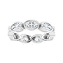 Sapphire Row Lab-Grown Diamond Oval Station Band - 10K White Gold, 4.75 (view 3)