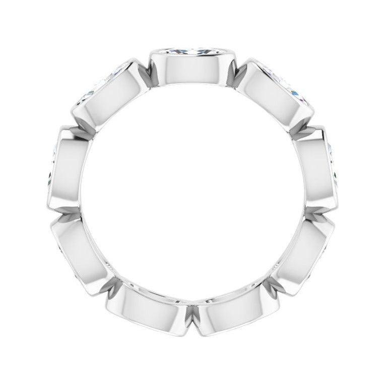 Sapphire Row Lab-Grown Diamond Oval Station Band - 10K White Gold, 5.25 (view 2)