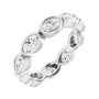 Sapphire Row Lab-Grown Diamond Oval Station Band - 10K White Gold, 6.75