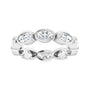 Sapphire Row Lab-Grown Diamond Oval Station Band - 10K White Gold, 6.75 (view 3)