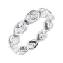 Sapphire Row Lab-Grown Diamond Oval Station Band - 10K White Gold, 7.25