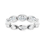 Sapphire Row Lab-Grown Diamond Oval Station Band - 10K White Gold, 7.25 (view 3)