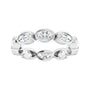 Sapphire Row Lab-Grown Diamond Oval Station Band - 10K White Gold, 7.75 (view 3)