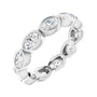 Sapphire Row Lab-Grown Diamond Oval Station Band - 10K White Gold, 8.25