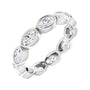 Sapphire Row Lab-Grown Diamond Oval Station Band - 10K White Gold, 8.75