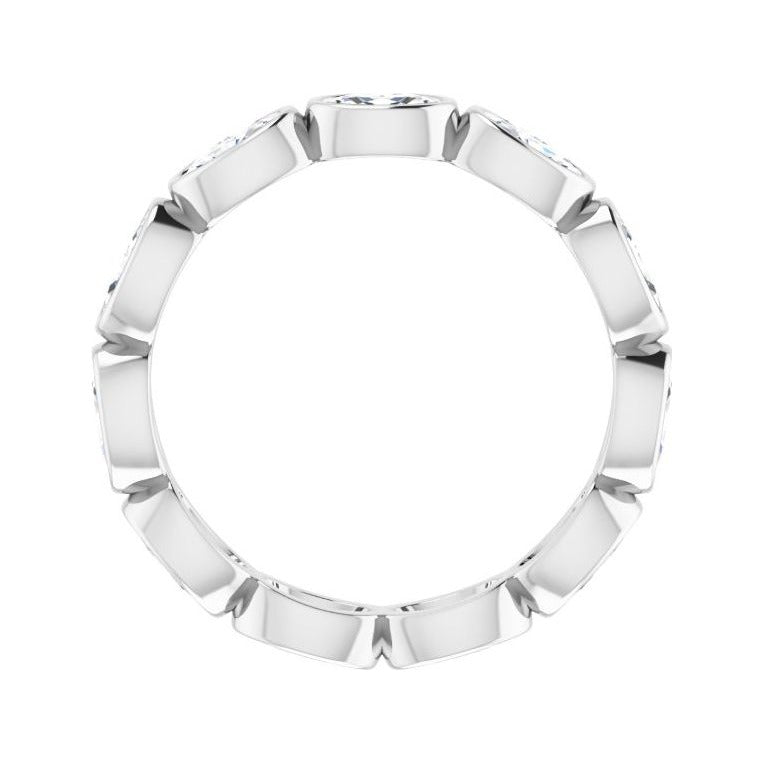 Sapphire Row Lab-Grown Diamond Oval Station Band - 10K White Gold, 8.75 (view 2)