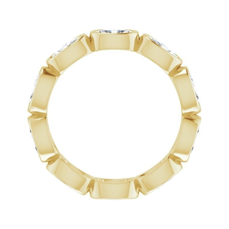 Sapphire Row Lab-Grown Diamond Oval Station Band - 10K Yellow Gold, 6.5 (view 2)