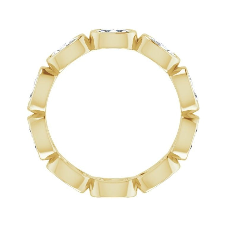 Sapphire Row Lab-Grown Diamond Oval Station Band - 10K Yellow Gold, 7.5 (view 2)