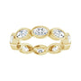 Sapphire Row Lab-Grown Diamond Oval Station Band - 10K Yellow Gold, 7.5 (view 3)