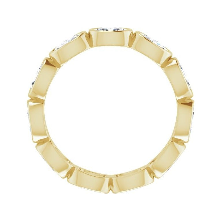 Sapphire Row Lab-Grown Diamond Oval Station Band - 10K Yellow Gold, 8.5 (view 2)