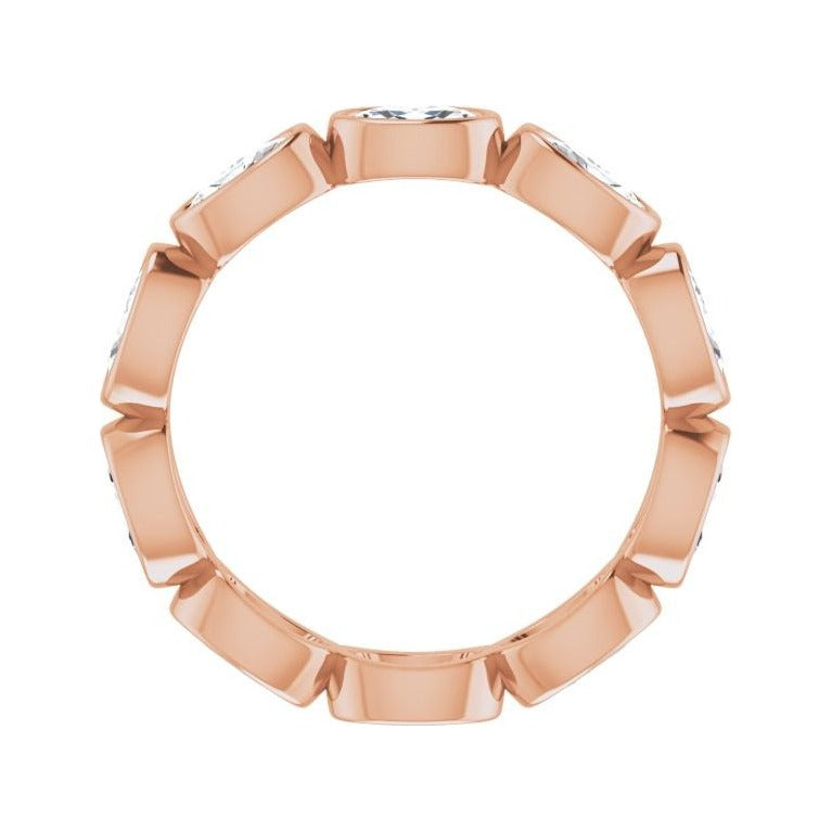 Sapphire Row Lab-Grown Diamond Oval Station Band - 10K Rose Gold, 7.25 (view 2)