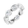 Sapphire Row Lab-Grown Diamond Oval Station Band - 10K White Gold, 4.5