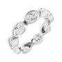 Sapphire Row Lab-Grown Diamond Oval Station Band - 10K White Gold, 5.5
