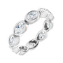 Sapphire Row Lab-Grown Diamond Oval Station Band - 10K White Gold, 6.5
