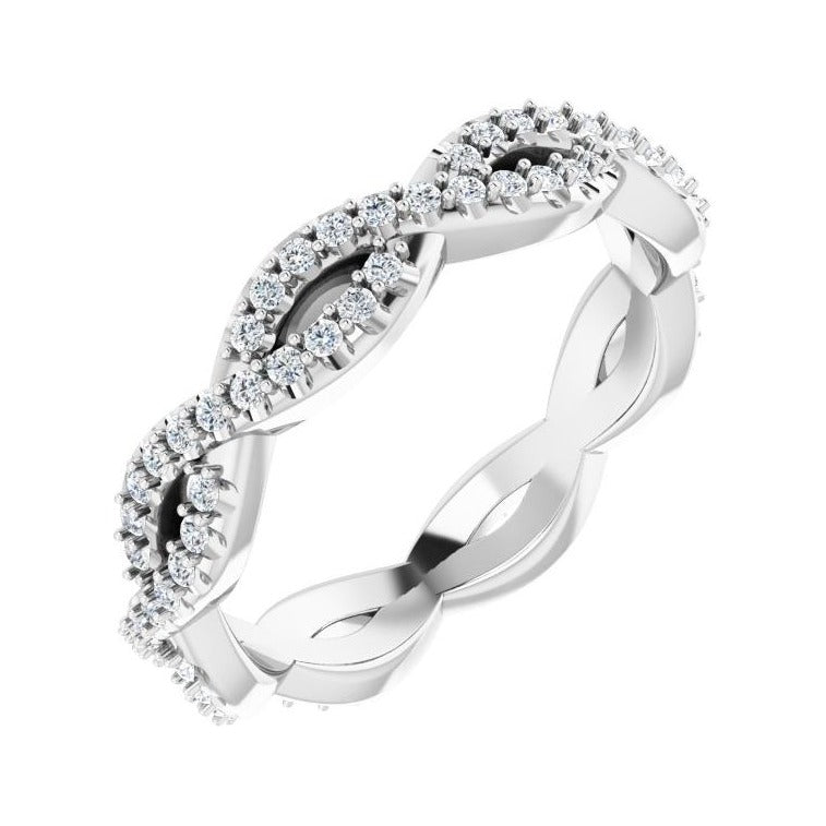 Sapphire Row Natural Diamond Infinity Pavé Eternity Band - Platinum, 4.5