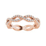 Sapphire Row Natural Diamond Infinity Pavé Eternity Band - 14K Rose Gold, 5 (view 3)