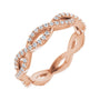Sapphire Row Natural Diamond Infinity Pavé Eternity Band - 14K Rose Gold, 6