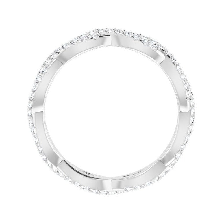 Sapphire Row Natural Diamond Infinity Pavé Eternity Band - 14K White Gold, 5 (view 2)