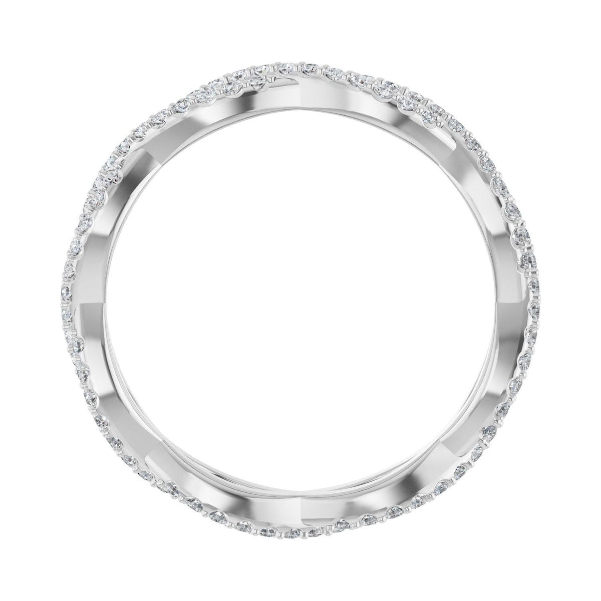 Sapphire Row Natural Diamond Infinity Pavé Eternity Band - 14K White Gold, 7 (view 2)