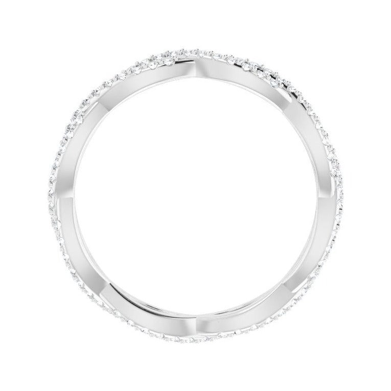 Sapphire Row Natural Diamond Infinity Pavé Eternity Band - 14K White Gold, 8 (view 2)