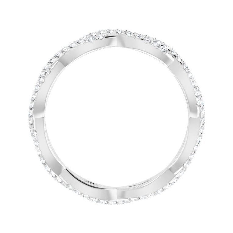 Sapphire Row Natural Diamond Infinity Pavé Eternity Band - 14K White Gold, 6.5 (view 2)