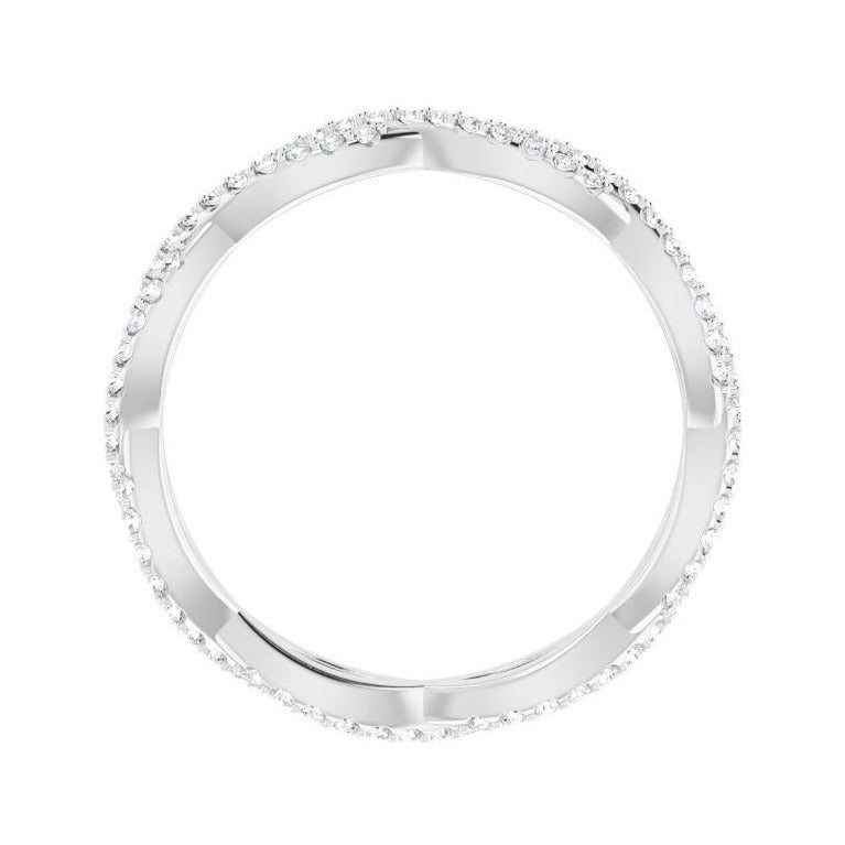 Sapphire Row Natural Diamond Infinity Pavé Eternity Band - 14K White Gold, 7.5 (view 2)