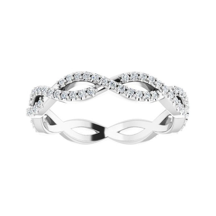 Sapphire Row Natural Diamond Infinity Pavé Eternity Band - 14K White Gold, 7.5 (view 3)