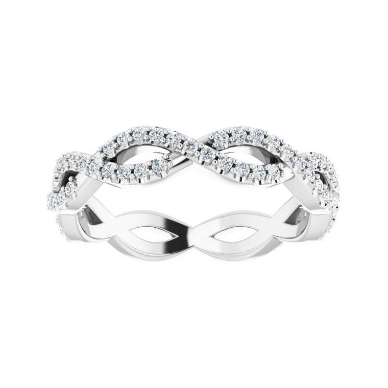 Sapphire Row Natural Diamond Infinity Pavé Eternity Band - Platinum, 5 (view 3)