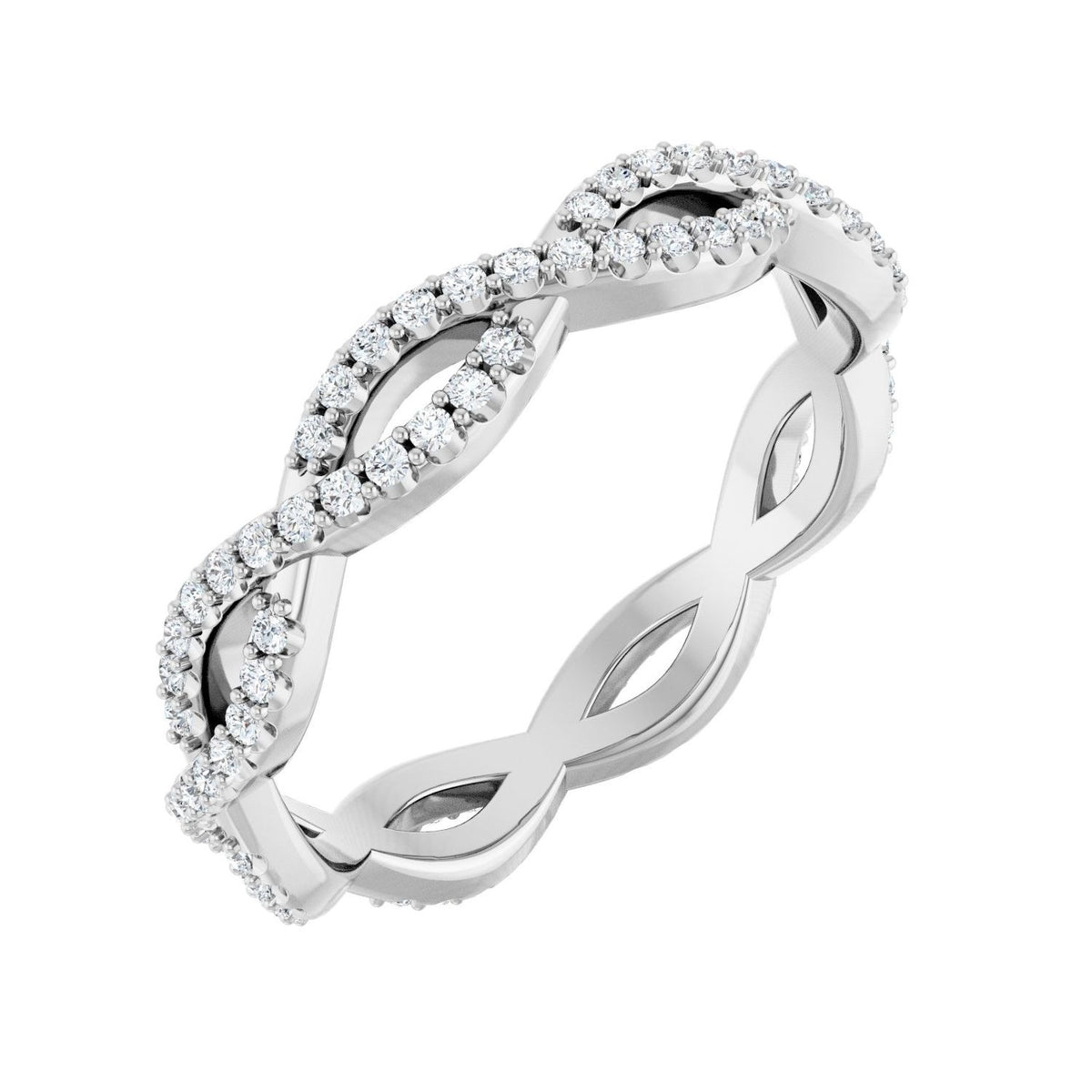 Sapphire Row Natural Diamond Infinity Pavé Eternity Band - Platinum, 7