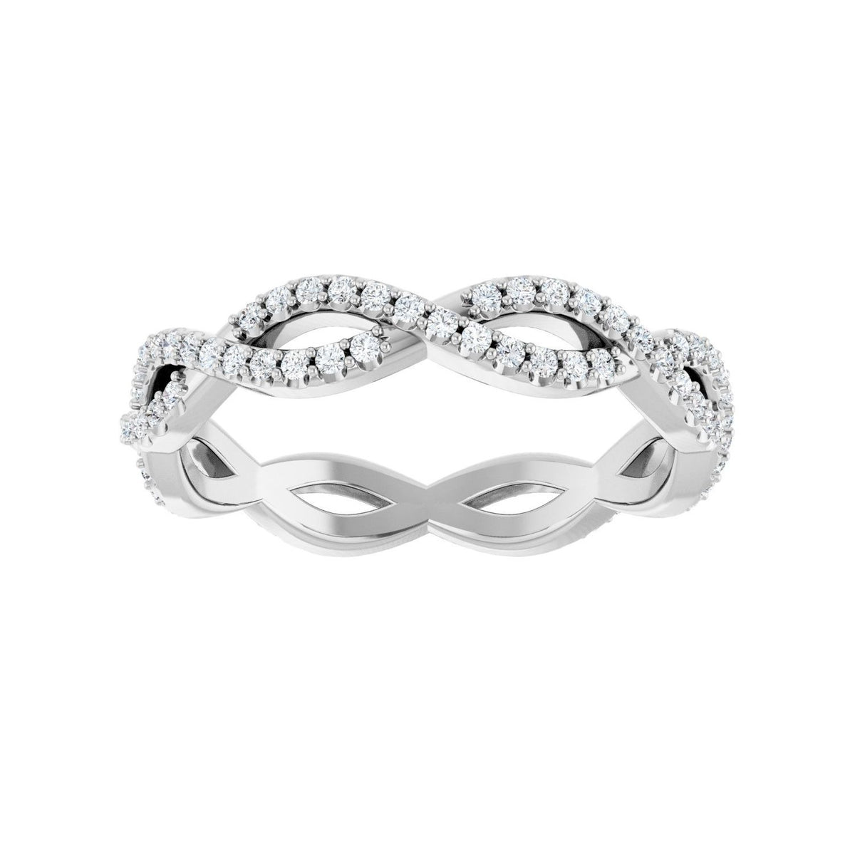 Sapphire Row Natural Diamond Infinity Pavé Eternity Band - Platinum, 7 (view 3)