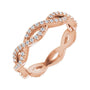 Sapphire Row Natural Diamond Infinity Pavé Eternity Band - 14K Rose Gold, 5.5