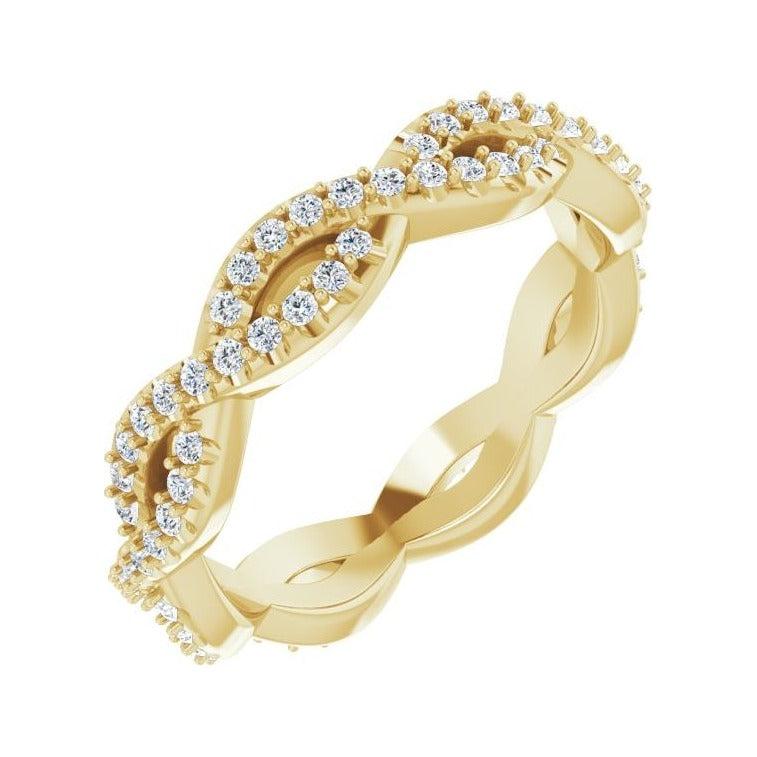 Sapphire Row Natural Diamond Infinity Pavé Eternity Band - 14K Yellow Gold, 4