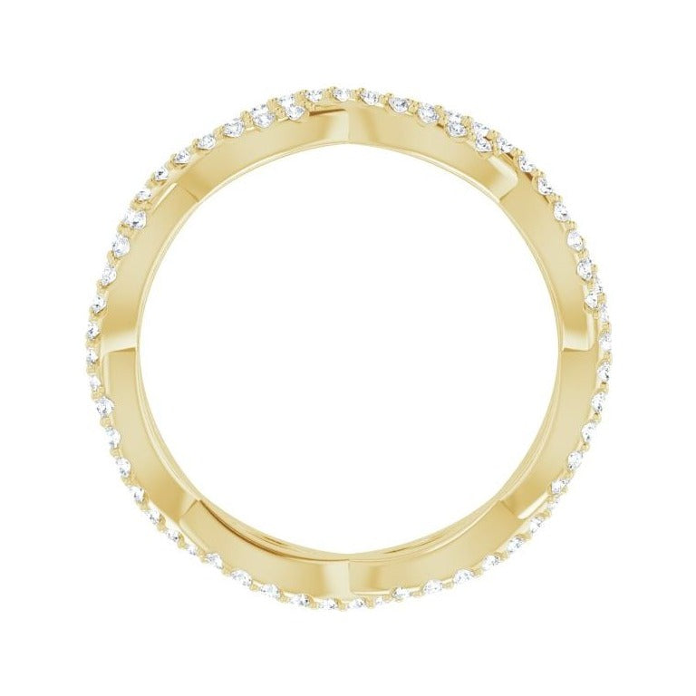 Sapphire Row Natural Diamond Infinity Pavé Eternity Band - 14K Yellow Gold, 5 (view 2)