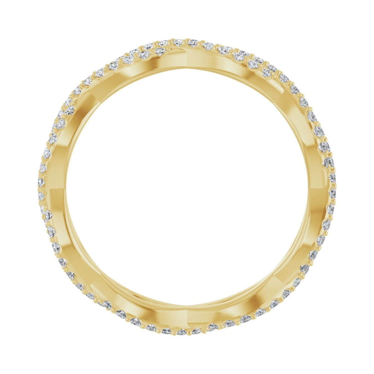 Sapphire Row Natural Diamond Infinity Pavé Eternity Band - 14K Yellow Gold, 7 (view 2)